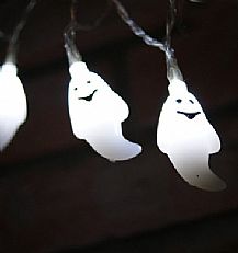 1.8m Battery Opearted Ghost Halloween Fairy Lights, 10 White LEDs