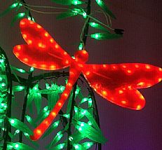 Red Dragonfly Shape LED Lights With CE Plug