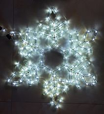 6M White Rope Light Snowflake Silhouette