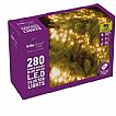 280 LED Multi-Colour Cluster Lights on Dark Green Cable, 3 Metre